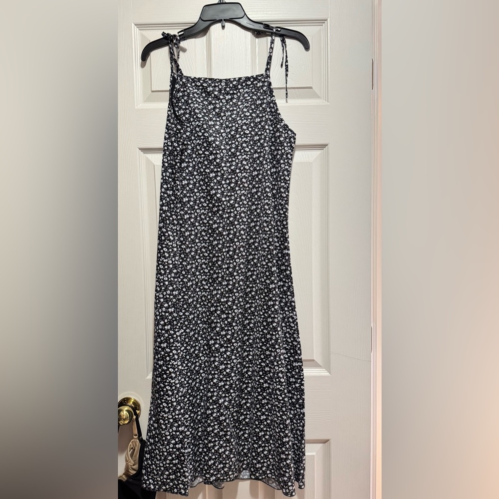 Floral Black and White Women's Dress